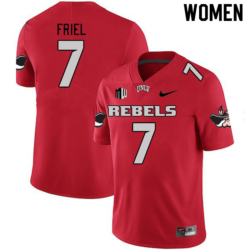 Women #7 Cameron Friel UNLV Rebels 2023 College Football Jerseys Stitched-Scarlet - Click Image to Close